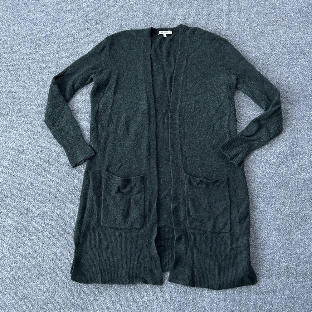 Madewell Sweater‎ Womens XXS Green Long Open Front Cardigan Merino Wool Alpaca